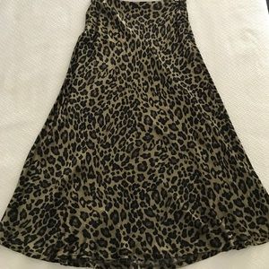 ZARA satin leopard skirt